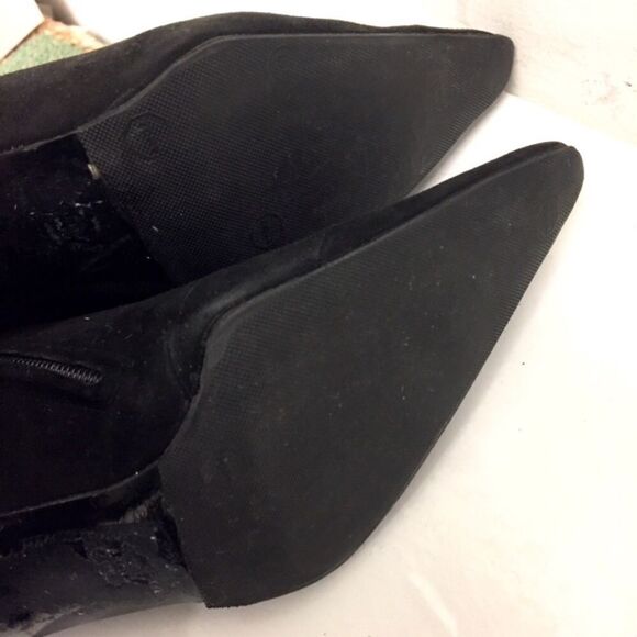 ROBERT CLERGERIE Paris Suede Ankle Boot Heel Black 6.5 - Picture 7 of 8